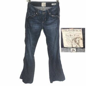 DYLAN GEORGE Jeans JEZEBEL Regular Rise Flare Ring Spun Blue Denim SIZE 24